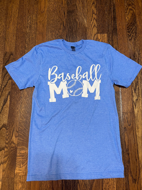 Blue Baseball Mom T-shirt